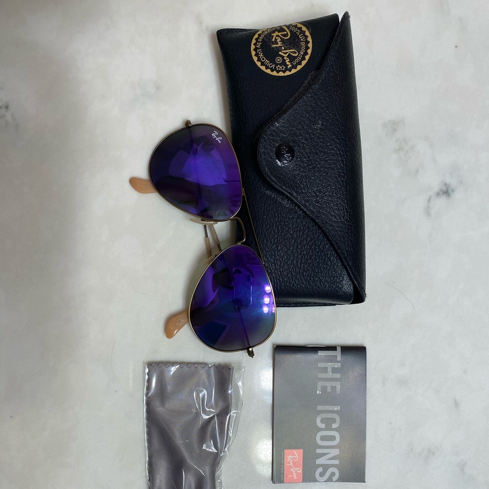 Purple mirror lens ray bans